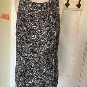 Who What Wear Black & White Paisley Print Dress/Long Shirt